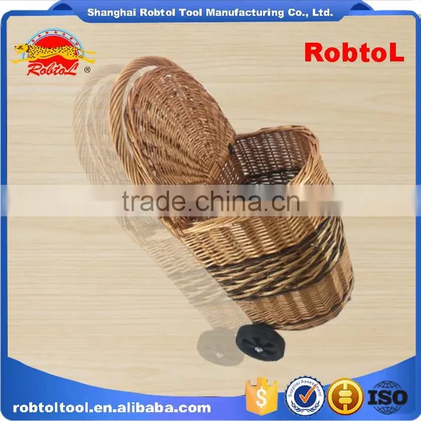 Unique Vintage Willow Weaved Woven Wicker Shopping Trolley Wheels Basket Cart photo-6