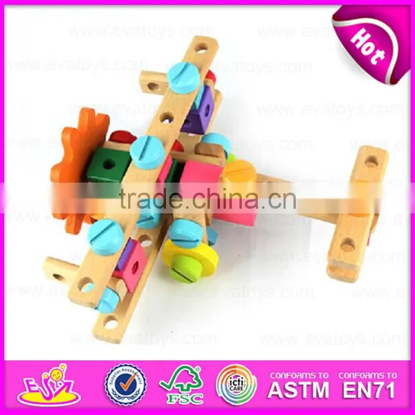 2016 Most Popular Changable Screw Assemble Toy, Wooden Screw Assemble Toy W03C013 photo-2