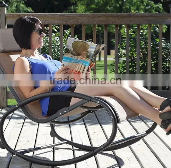 Garden Comfortable Aluminum Grey Durable Hanging Rocking Chair photo-5