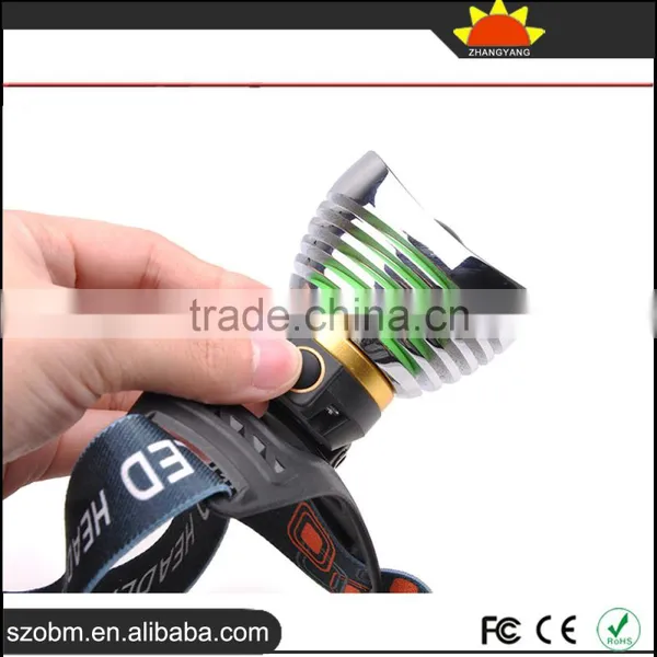 OEM XML-T6 LED 1000 Lumens 3 Mode Zoom Gold Ingot Shape LED Headlamp photo-5