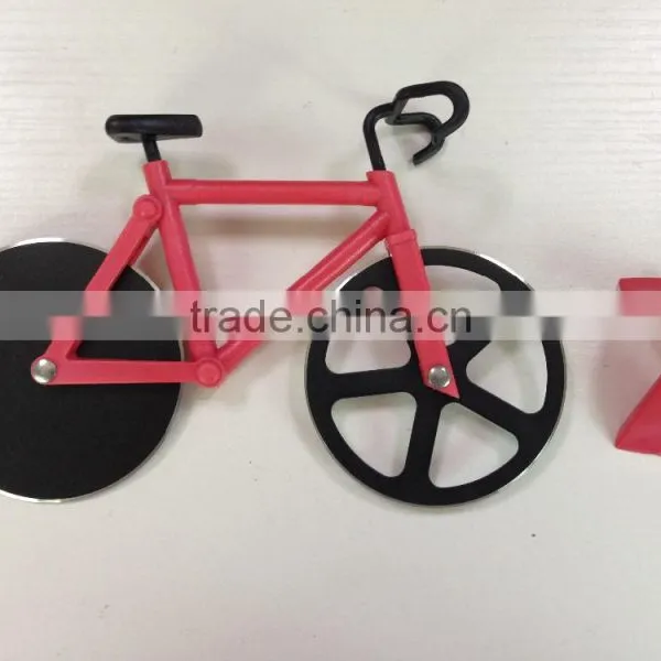 2017 New Stainless Steel With Non-stick Coating Bike Pizza Cutter Pizza Slicer Bicycle Pizza Knife Pizza Wheel photo-3