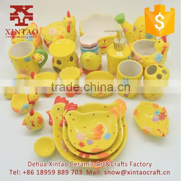 New Arrived Ceramic Shampoon Dispenser,decorative Cleanser Essence Bottle in Cock Shaped photo-6