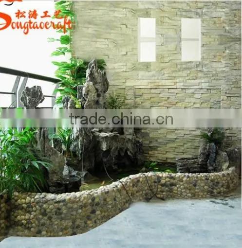 Latest Design Outdoor Fiberglass Rock Waterfall Pool Artificial Rock Waterfall Landscaping photo-4