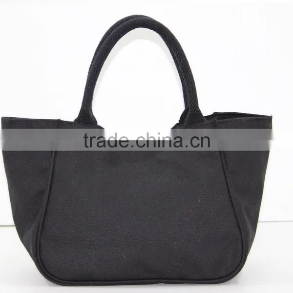 Canvas Fabric Handbag With Padded Rope Handle & With Magnet Button Closure photo-3