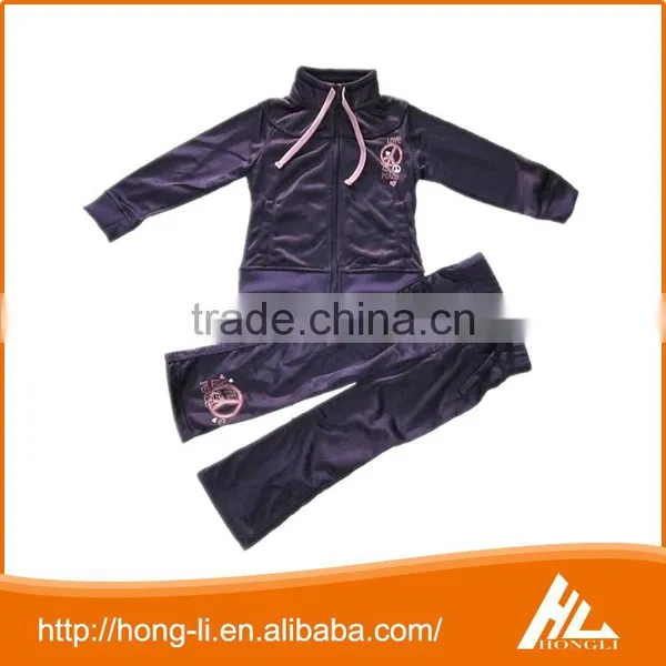 OEM Design High Quality 100% Cotton Ladies Velour Tracksuits photo-2