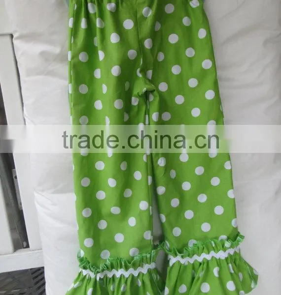 High Quality Wholesale Kids Casual Pants Lovely Chevron Ruffle Leggings Cotton Baby Girls Cotton Trousers photo-6