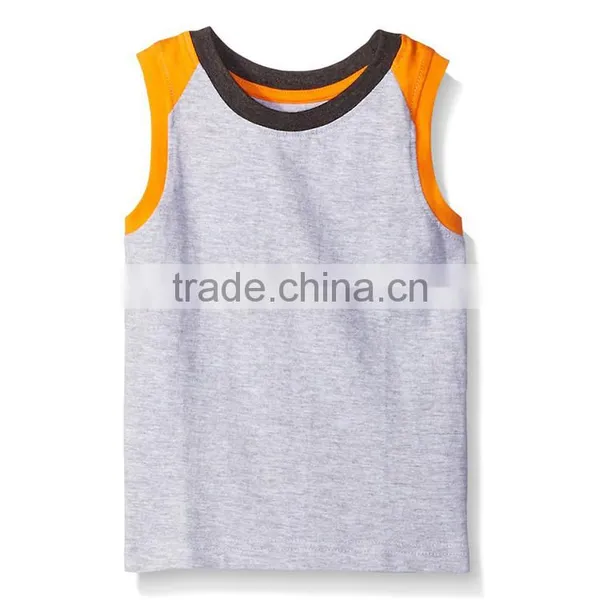 Cheap Wholesale Sports Open Side 95% Cotton 5% Spandex Kids Tank Top photo-3