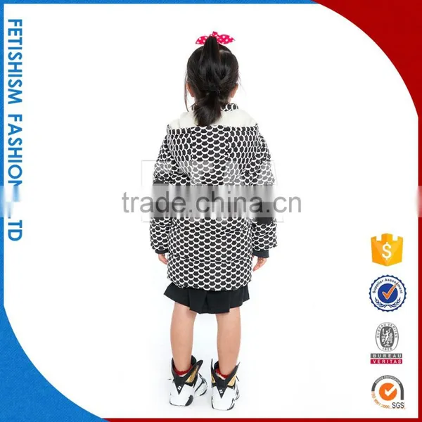 Popular Fancy Cotton Warm Lovely Girl Coat Custom Name Brand Grey Letters Print Long Sleeve Kids Winter Fur Girls Coats For Kids photo-3