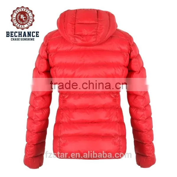New Fashion Slim Winter Hoody Red Ultralight Women Goose Down Jacket W1097 photo-2