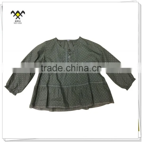 2016 White Dot Printing Custom Long t Shirt for Gilrs