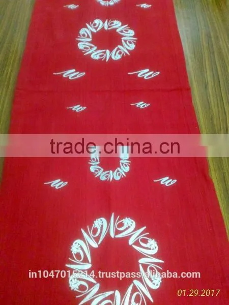 Silver Mettalic Printed Wedding Table Runner photo-3