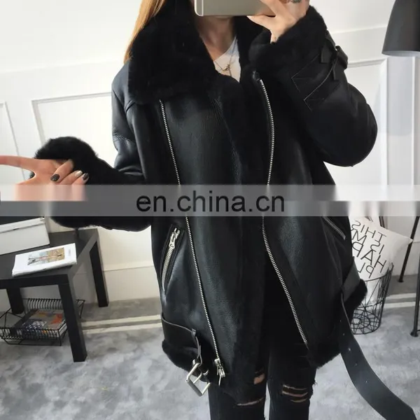 Excellent Quality Winter Warm Lamb Skin Leather Jacket photo-3