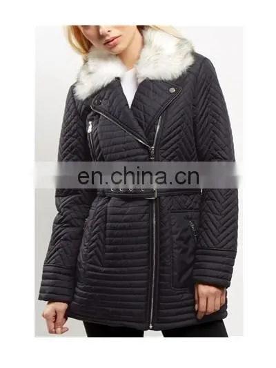 Waterproof Leather-look Quilted Nylon Jacket for Ladies photo-3