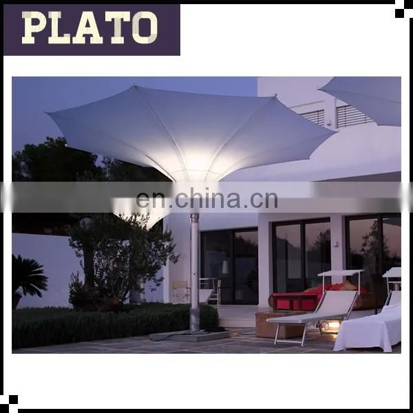 Germany 3.5m Diameter Lighted Coffee Shop Umbrellas, LED Tulip Umbrellas for Sale