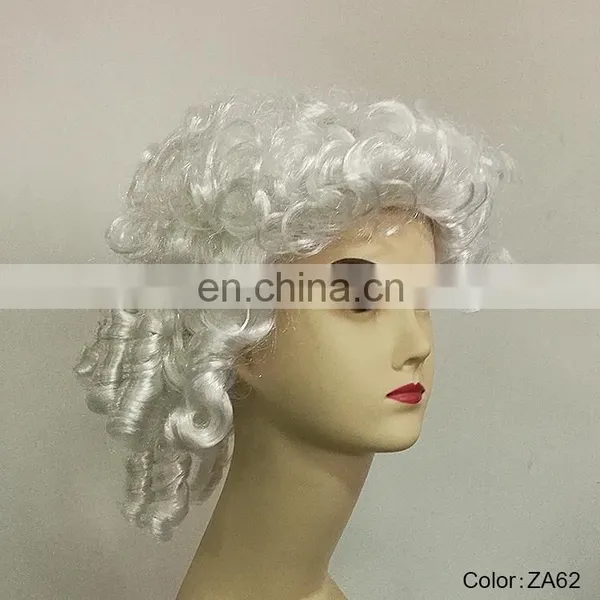 Rococo Baroque Short White Curly Wigs P-W237 photo-2