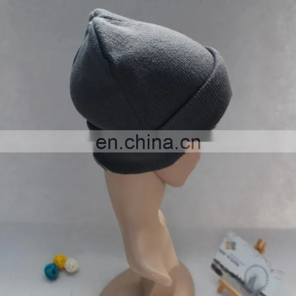 New Custom Plain Beanie Knit Winter Hat photo-4