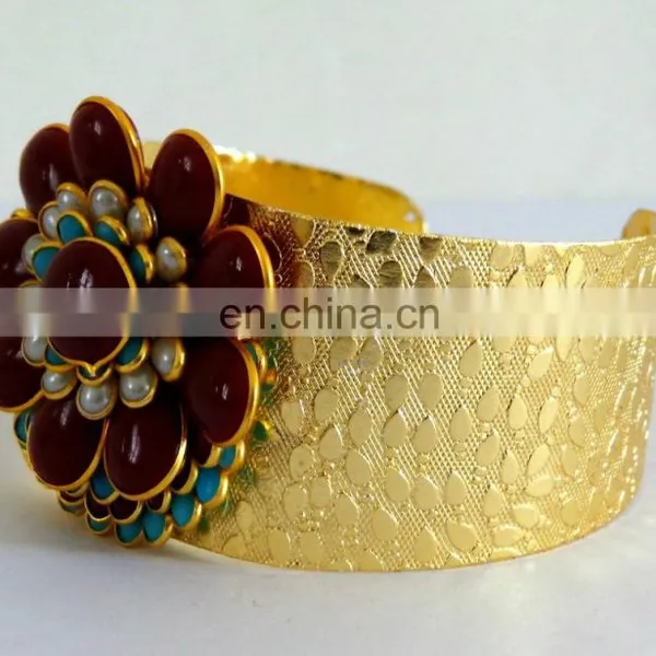 Wholesale Pachi Cuff Bracelet - Indo Western Style Pearl Cuff Bracelet - Party Wear Pachhi Cuff Bracelet 2015 photo-6