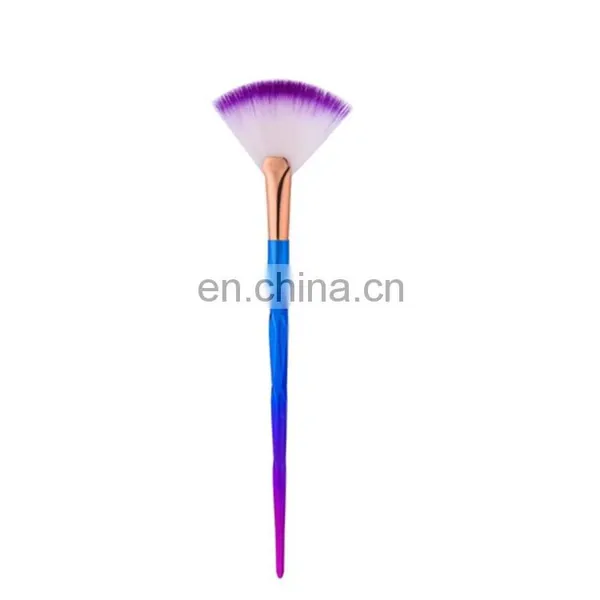 Fashionable Custom Logo Make Up Brushes Handle Powder Foundation Cosmetic Makeup Fan-shaped Brush Tool Set photo-2