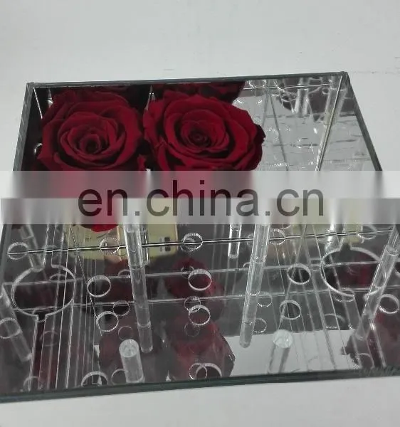 Decorative Mirror Acrylic Flower Box ,waterproof Luxury Silk Flower Box photo-4