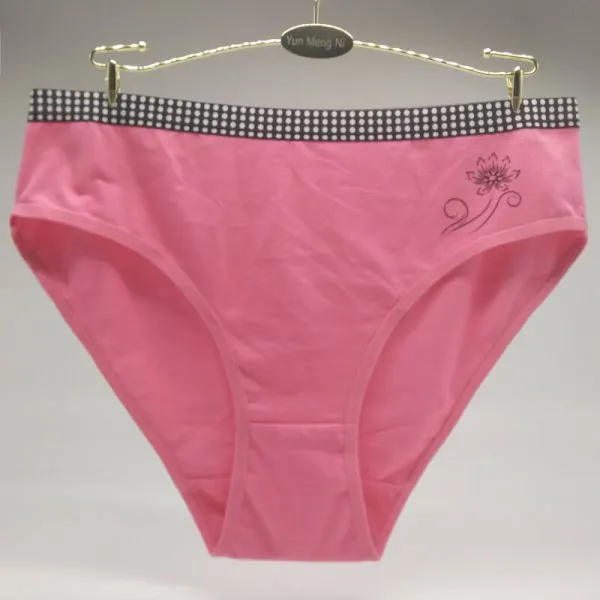 Yun Meng Ni Sexy Underwear Pretty Flower Printed Ladies Briefs Breathable Cotton Biig Size Women Panties photo-3