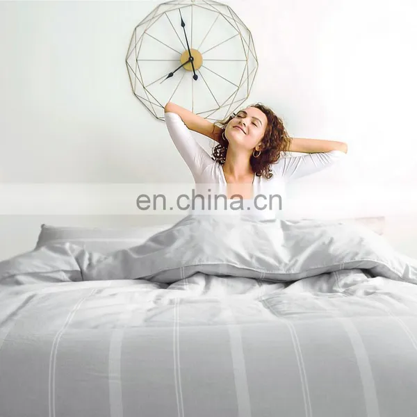 Fashion Comfortable Super King Anti-Wrinkle Cotton Linen Blended Super King Quilt Duvet Cover Set photo-4