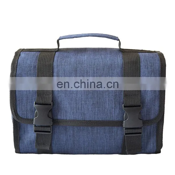 Fashion Men Folding Roll Toiletry Bag Hanging Storage Organizer Washing Travel Bag With Hook photo-5