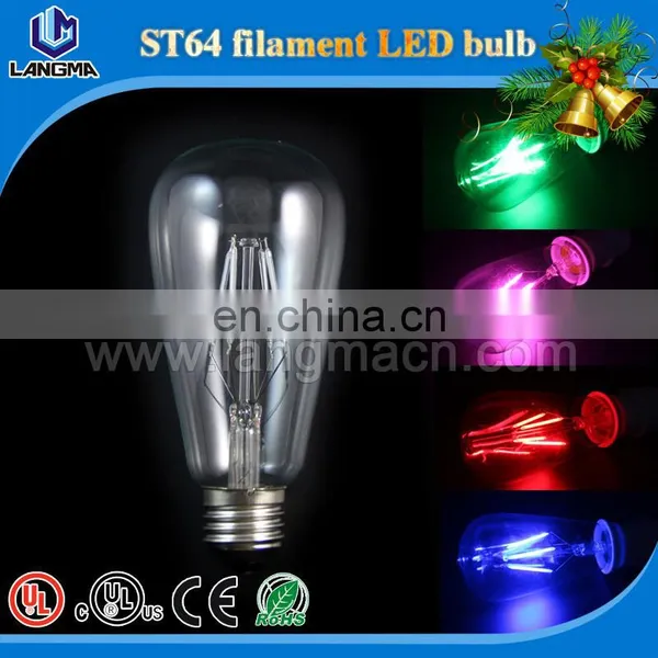 RGB Dimmable Remote Color Changing Lamp Bulb 220V RGB ST64 ST21led Filament Color Smart Bulb photo-6