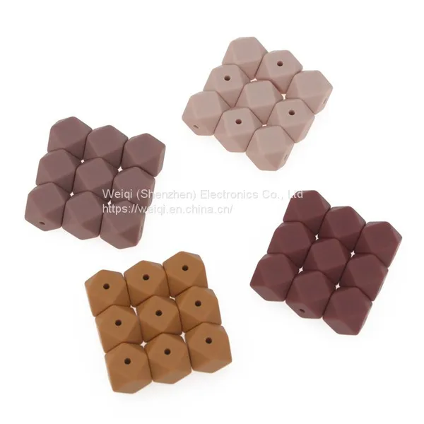 Teeth Food Grade Round Silicone Polygon Beads photo-5