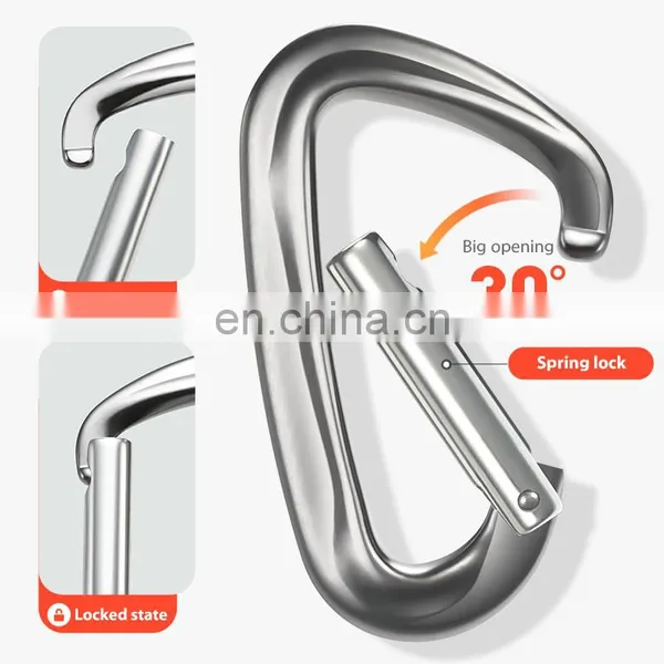 JRSGS Personalized Locking Aluminium Carabiner Clip for Outdoor Hammock Snap Hook 12KN Customized LOGO S7801 photo-5