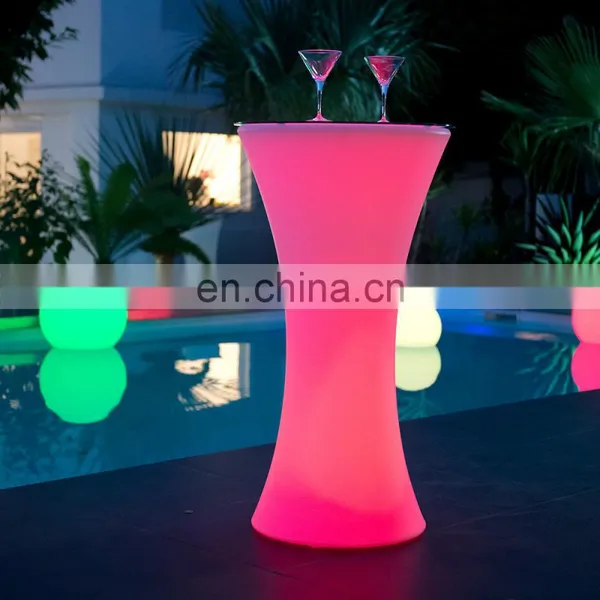 Gold Stainless Steel Light up Cup Shaped Led Bar Cocktail Table Led Chairs Bar Tables Bar Stools Nightclub Furniture photo-5