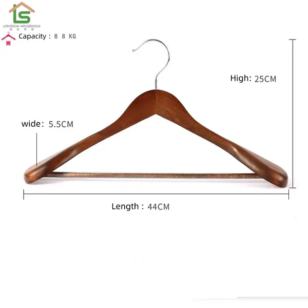 Custom Branded Stylish Luxury Wood Wide Shoulder Suit Hangers For Display Garment Hangers photo-5