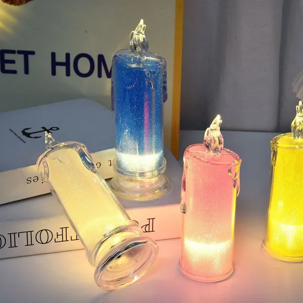 Transparent Candle Lights Twinkling Lights Bedside Restaurant Ambiance Night Lights photo-3