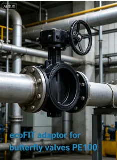 PE100 Butterfly Valve Adapter EcoFIT Pipe Fitting for Water Treatment Pipeline photo-2