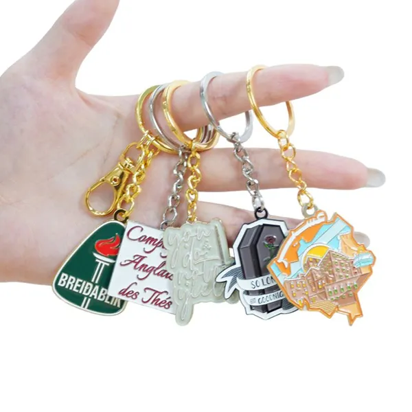 Personalized Painted Keyrings Metal Custom Keychain Alloy Die Cast Cute Keychain Charms for Souvenir photo-2