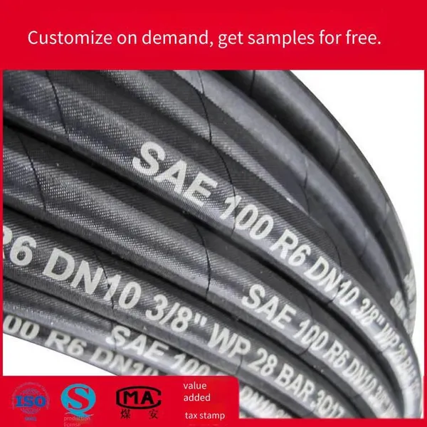Sae 100 r6 Fiber Braided Rubber Hose, Medium and Low Pressure Reinforced Oil Pipe, r6 Single-layer Fiber Return Oil Pipe