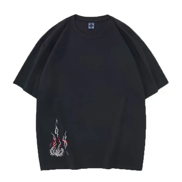 Men’s 100% Combed Cotton Embroidered Short-Sleeve T-Shirt photo-2