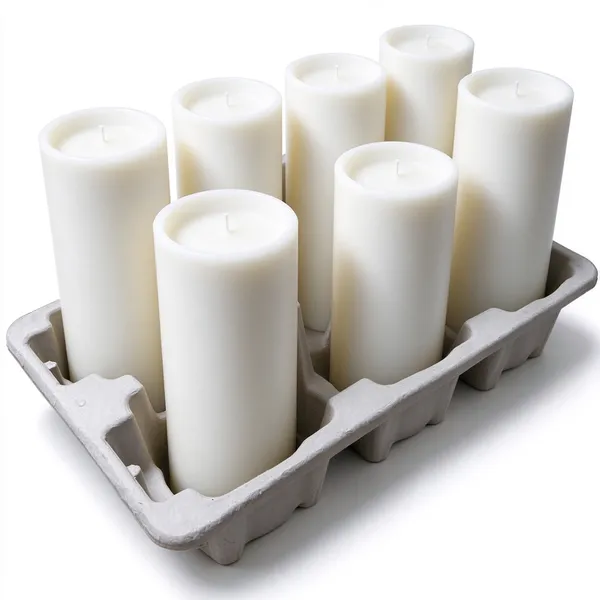 Custom 6 Compartment Molded Pulp Tray packaging-holder — Eco-Friendly Packaging Insert for Candles, Jars and Cans