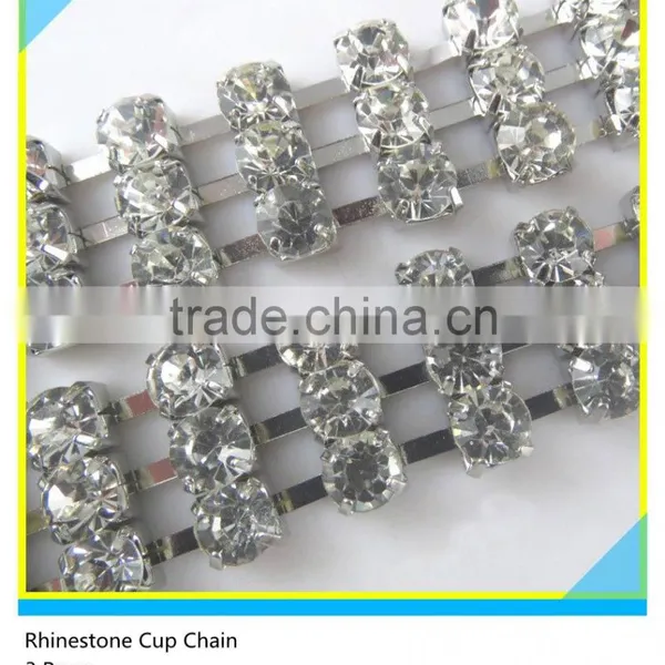 Hot Sale Aquamarine Diamond Rhinestone Cup Chain Trimming For Clothes photo-3