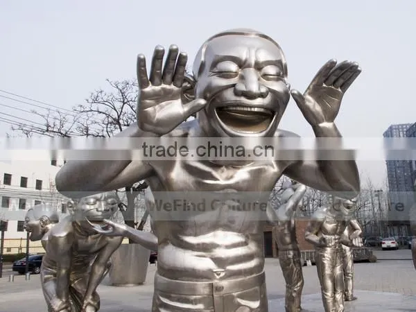 Stainless Steel Sculpture Loughing Man for Commercial Plaza photo-2