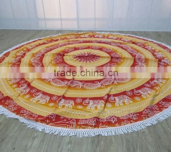 Round Beach Towel Wholesale Boho Beach Throw With Fringes photo-6