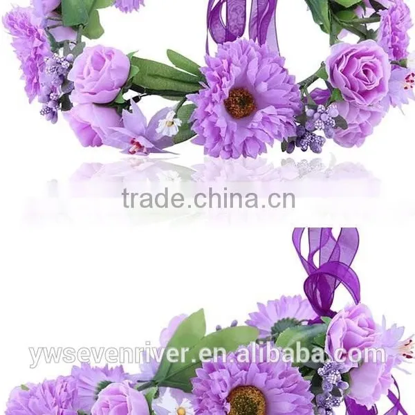 Sweet, Japan and South Korea Color Simulation Daisy Wreath of Cloth Art Tire Headdress Flower Wholesale Wedding Photo Festival o photo-4