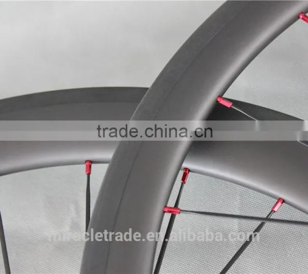 56mm Clincher Wheels Red R36 Hub Carbon Wheels Red Nipples Full Carbon Wheels China W56C photo-3