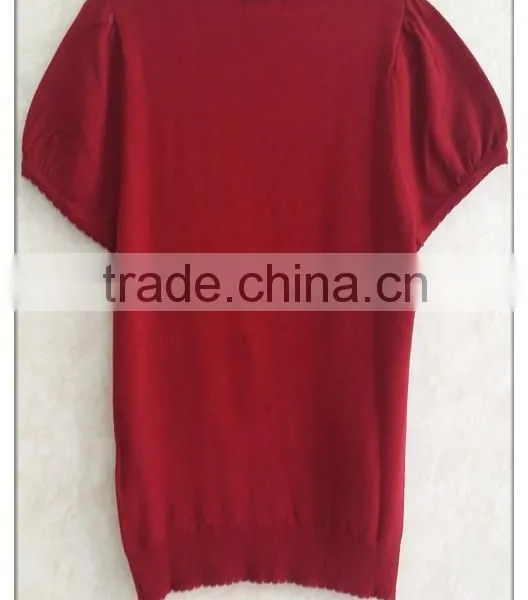 Decent Little Turtle Neck Knitting Wear Short-sleeve Lace Pullover photo-4