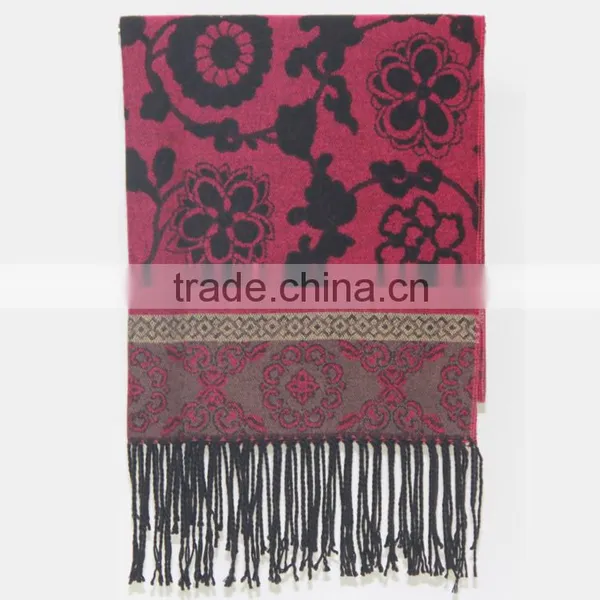 New Style Fashion Twill Fringe Bulk Jacquard Pashmina Shawl Scarf Manufacturer photo-2