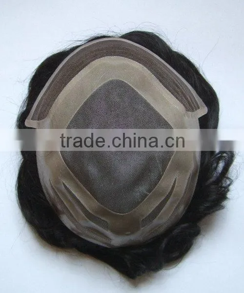 Invisible Pu Base Blonde Human Hair Toupee For Women