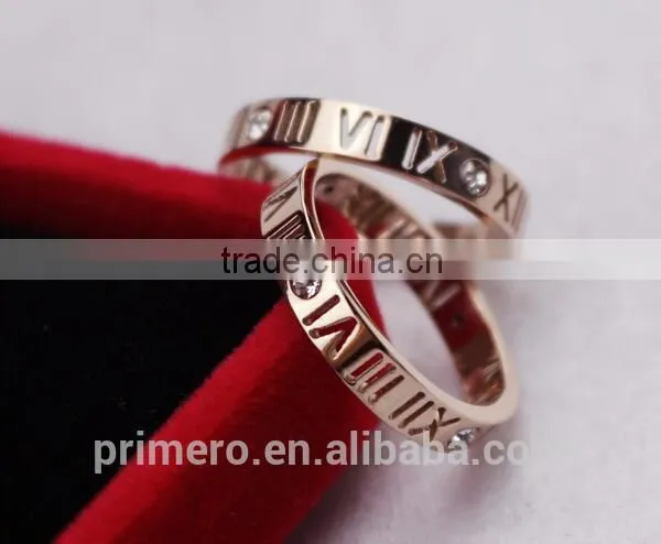 2016 New Pattern Roman Number Finger Rings Stainless Steel Fashion Jewelry Brand Rose Gold For Women photo-4