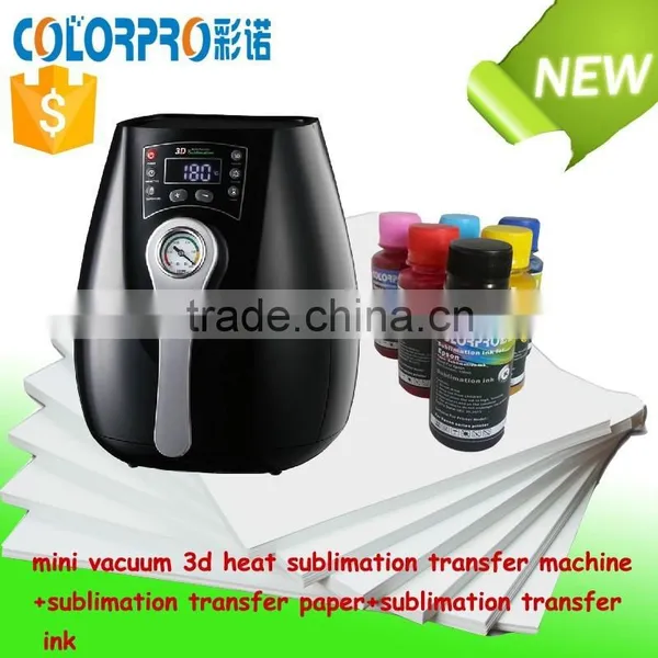 Hot Combo Set 3d Mini Vacuum Heat Sublimation Transfer Machine+sublimation Transfer Paper/ Ink With Mugs/phone Cases photo-2