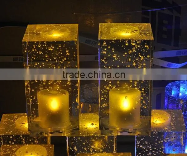 Rechargable Battery Operated Wedding Party Night Club Bar Glowing Light up Round Mini Fashionable Led Crystal Table Lamp photo-3
