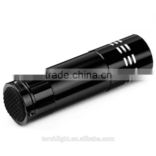 Camping Mini 9 LED Flashlight High Power 9 Leds Flash Light Black Hiking Torch Lamp Flashlight Use 3* AAA Battery photo-6