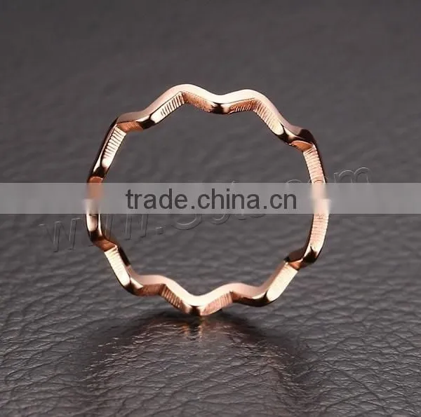 Rose Gold Color Plated 4mm Steel Finger Gold Ring photo-3